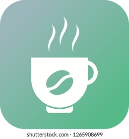 Coffee glyph round corner multi color gradient BG