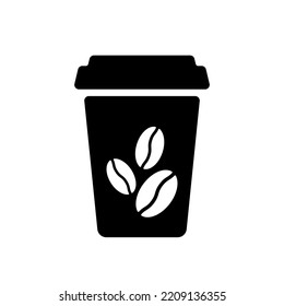 Kaffee, um schwarz Symbol zu werden. Stilvolle schwarze Glyphe auf weißem Hintergrund. Bestens für Polygraphie, Aufkleber, Web, Logo-Erstellung und Branding-Design.