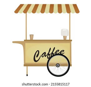 Coffee to go cart. vector