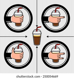 Coffee to go Cold with protective top and straw