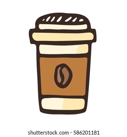 Coffee to go. Colored vector icon