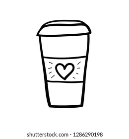 coffee to go cup with heart