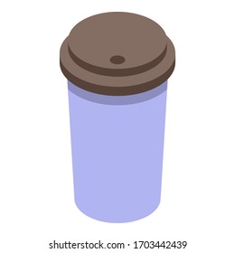 Coffee to go cup icon. Isometric of coffee to go cup vector icon for web design isolated on white background