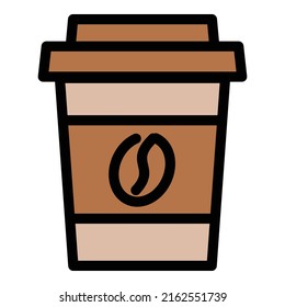 Coffee to go cup icon outline vector. Barista drink. Bar customer