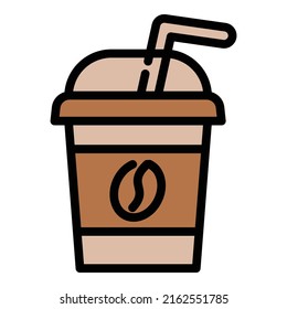 Coffee to go cup icon outline vector. Espresso machine. Cafe drink