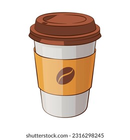 Coffee to go cup isolated on white background, vector illustration