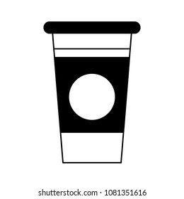 Coffee to go cup on black and white colors