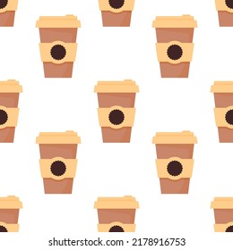 Coffee to go cup seamless pattern