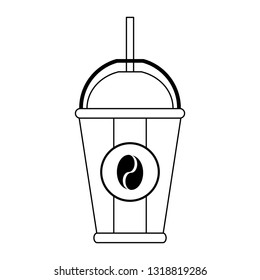 coffee to go cup symbol in black and white