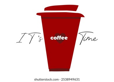 Coffee to go cup. Vector illustration of take away cup isolated on white background