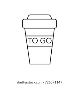 coffee to go cup vector line icon, sign, illustration on background, editable strokes