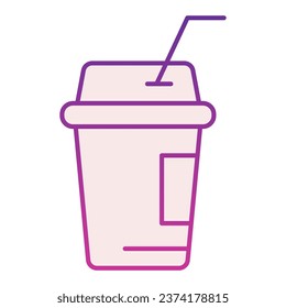 Coffee to go flat icon. Iced coffee violet icons in trendy flat style. Coffee in paper cup gradient style design, designed for web and app. Eps 10