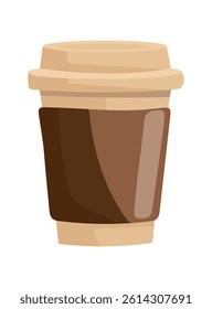 Coffee to go. Flat vector, clipart illustration isolated on white background.