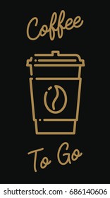 Coffee To Go Gold Icon