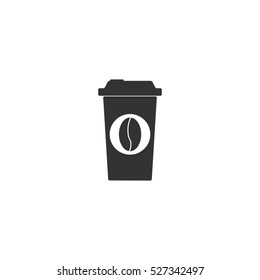 Coffee to go icon flat. Illustration isolated vector sign symbol