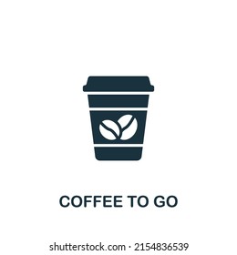 Coffee To Go icon. Monochrome simple Drinks icon for templates, web design and infographics