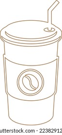 Coffee To Go Icon Outline Vector Illustration