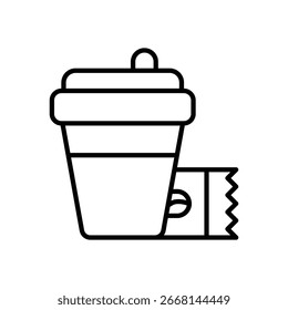 Icono de Vector de café para ir ilustración de stock