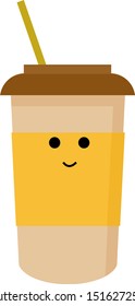 Café a ir, ilustración, vector sobre fondo blanco.