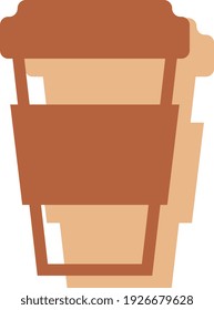 Coffee to go, illustration, vector on white background.
