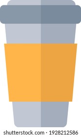 Coffee to go, illustration, vector on white background.