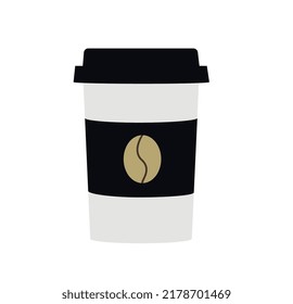 Coffee to go isolated. Coffee cup. Plastic cup for coffee. Flat vector illustration.
