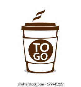 coffee to go  isolated on white background. Vector illustration