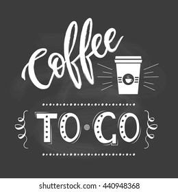 Coffee to go lettering popster