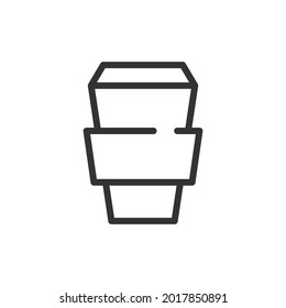 Coffee to go line icon, sign or symbol. Premium pictogram in trendy outline style. Coffee to go pixel perfect vector icon isolated on a white background. 