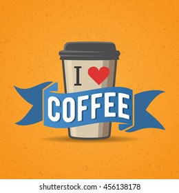 Coffee to go logo, badge, label vintage vector illustration. Hipster and retro style. 