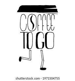 Coffee to go logo vector lettering