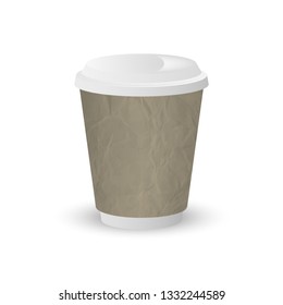 Coffee to go mock-up. Vector illustration isolated on white background.