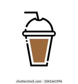 Coffee to go. offee cup line art illustration. Line icon- cup