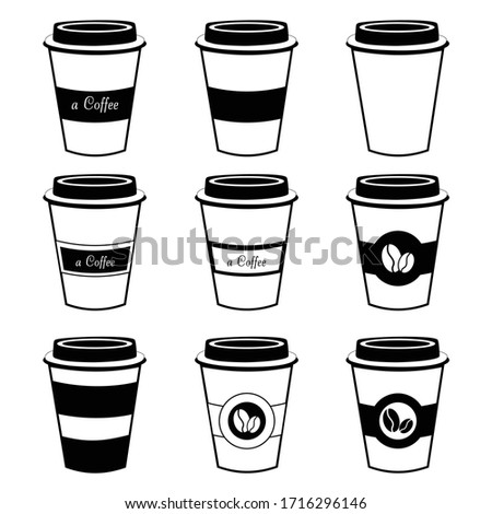 Coffee to go paper cups hand drawn vector illustration. Hot drinks take away concept