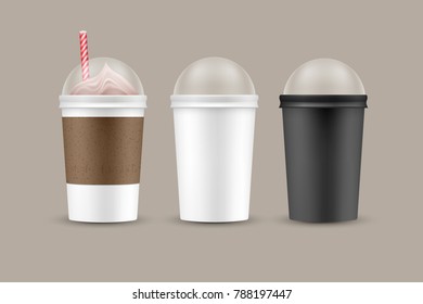 Coffee to go plastic cups mock up 