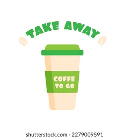coffee to go take away icon banner 