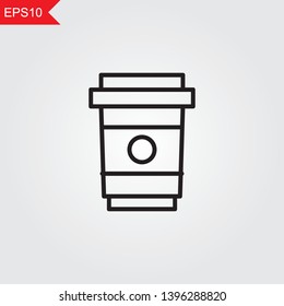 coffee to go thin line icon, vector illustration eps10