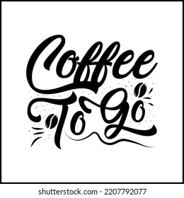 Arte de tipografía de café para ir