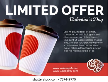 Coffee to Go Valentine's Day Banner Concept