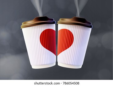 Coffee to Go Valentine's Day Concept