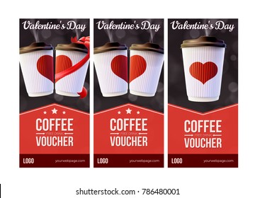 Coffee to Go Valentine's Day Vouchers Concept