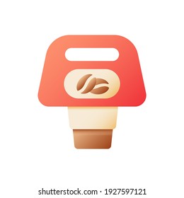 Coffee to go vector flat color icon. Hot tea in cups, carton package for drinks to go. Take away order. Cafe take out. Cartoon style clip art for mobile app. Isolated RGB illustration