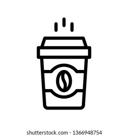 Coffee To Go vector illustration, Beverage line design icon