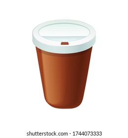 Ilustración vectorial del café a ir aislada en fondo blanco.