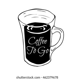 Coffee to go. vector illustrations muf of coffee emblem. 