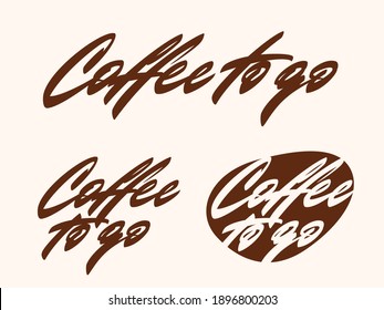 elemento de diseño de letras vectoriales "Café para ir"
