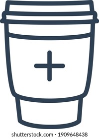 Coffee to go vector  line icon, Coffee cup icon, outline style