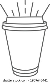 Coffee to go go vector line icon, Coffee cup icon, contorno style