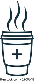Coffee to go vector  line icon, Coffee cup icon, outline style