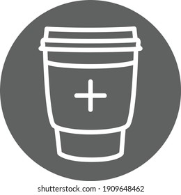 Kaffee zum Gehen, Vektorsymbol, Kaffeetassen-Symbol, Rahmenstil